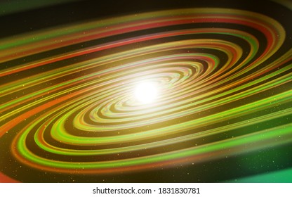 Dark Green, Yellow vector layout with cosmic stars. Glitter abstract illustration with colorful cosmic stars. Pattern for astrology websites.