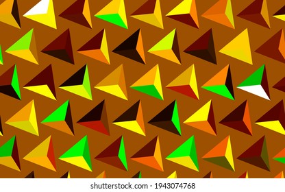 Verde oscuro, diseño vectorial amarillo con líneas, triángulos. Ilustración abstracta brillante con formas triangulares. Fondo para un teléfono móvil.