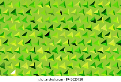 Verde oscuro, diseño vectorial amarillo con líneas, triángulos. Ilustración abstracta brillante con formas triangulares. Diseño elegante para tapices.