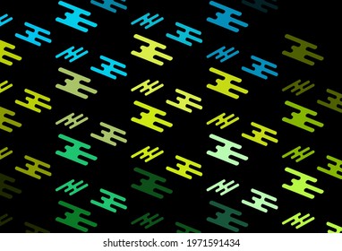Dark Green, Yellow vector layout with flat lines. Blurred decorative design in simple style with lines. Pattern for websites, landing pages.