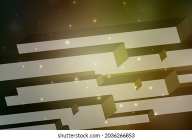 Dark Green, Yellow vector layout with lines, rectangles. Beautiful illustration with rectangles and squares. Modern template for your landing page.