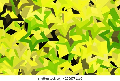 Verde oscuro, diseño vectorial amarillo con líneas, triángulos. Hermosa ilustración con triángulos de estilo natural. Diseño sencillo para su sitio web.