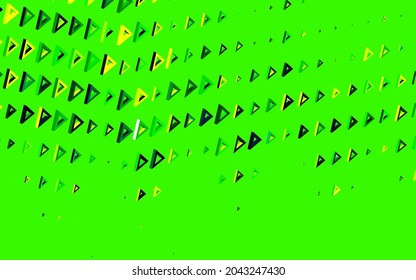Dark Green, Yellow vector layout with lines, triangles. Abstract gradient illustration with triangles. Modern template for landing page.