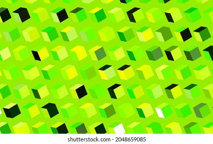 Verde oscuro, diseño vectorial amarillo con líneas, rectángulos. Ilustración abstracta brillante con formas rectangulares. La plantilla se puede utilizar como fondo.