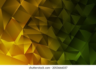 Dunkelgrünes, gelbes Vektorlayout mit Linien, Dreiecken. Moderne abstrakte Illustration mit bunten Dreiecken. Elegantes Design für Bildschirmhintergründe.