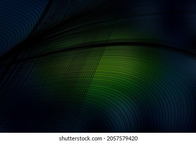Dark Green, Yellow vector layout with bent lines. Colorful gradient illustration in simple style with lines. Business design for posters, banners.