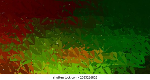 Dark Green, Yellow vector layout with triangle forms. Web material illustration with colorful abstract triangles. Pattern for wallpapers.