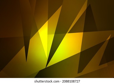 Dark Green, Yellow vector layout with lines, triangles. Decorative design in abstract style with triangles. Simple design for your web site.