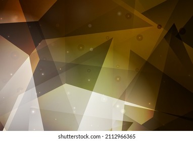Dark Green, Yellow vector layout with lines, triangles. Glitter abstract illustration with triangular shapes. Modern template for landing page.