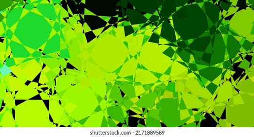 Dark Green, Yellow vector layout with triangle forms. Triangle shapes with colorful gradient in abstract style. Landing pages material.