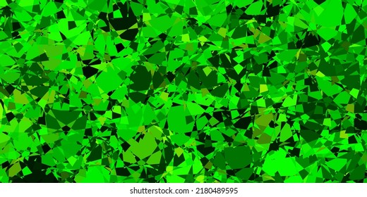 Dark Green, Yellow vector layout with triangle forms. Triangle shapes with colorful gradient in abstract style. Landing pages material.