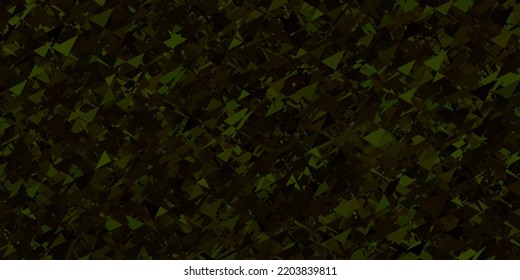 Diseño vectorial verde oscuro y amarillo con formas triangulares. Ilustración con formas triangulares coloridas abstractas. Diseño para sus fondos de escritorio.