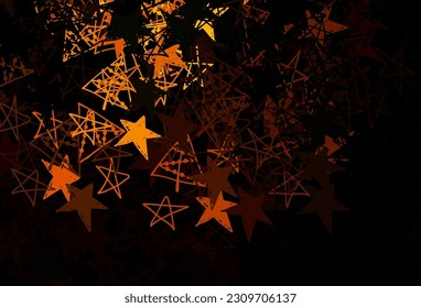 Dark Green, Yellow vector layout with bright snowflakes, stars. Glitter abstract illustration with gradient crystal ice forms. Pattern for New Year websites.