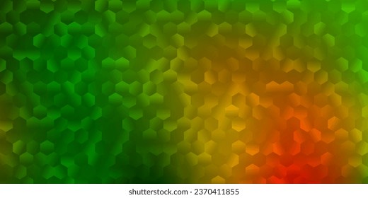 Dark green, yellow vector layout with shapes of hexagons. Modern abstract illustration in hexagonal style with gradient. Texture for wallpaper patterns.