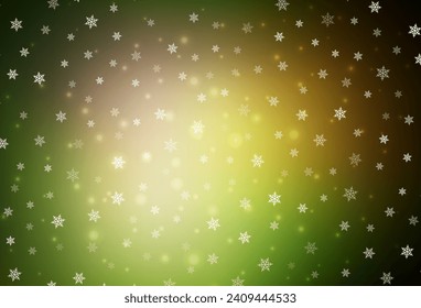 Dark Green, Yellow vector layout in New Year style. Abstract gradient illustration with colorful Christmas things. Pattern for booklets, leaflets of education.