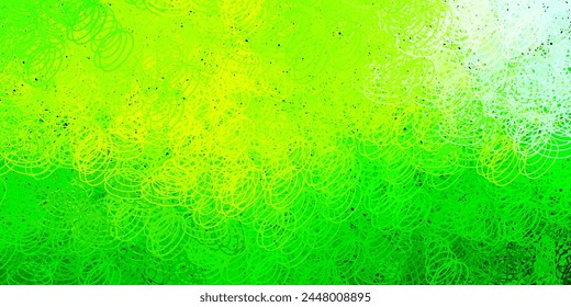 Dark green, yellow vector layout with circle shapes. Glitter abstract illustration with colorful drops. Pattern for business ads.
