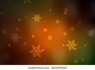 Dark Green, Yellow vector layout in New Year style. Abstract gradient illustration with colorful Christmas things. Smart design for promotion of university.