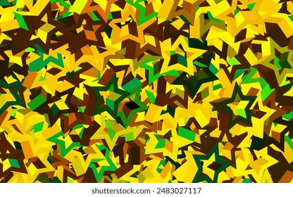 Dark Green, Yellow vector layout with bright stars. Shining colored illustration with stars. Smart design for your business advert.