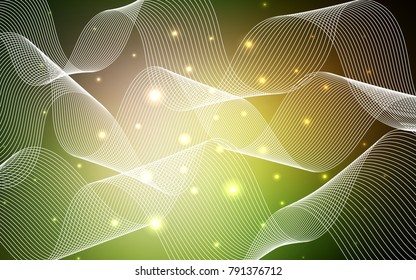 Dark Green, Yellow vector layout with festival confetti. Modern geometrical abstract illustration with carnival ribbons. The pattern can be used for birthday gifts, congratulations.