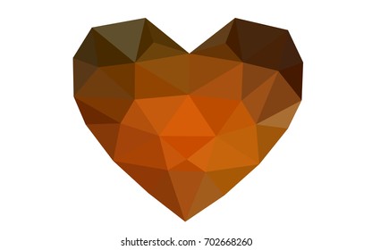 Dark Green, Yellow vector love background with heart. Paper note. Valentine's greeting polygonal card. Triangular illustration for your business. Stock template for your design.