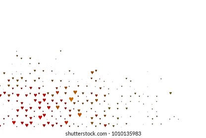 Dark Green, Yellow vector lovely background with hearts. Valentines greeting card with cute hearts. Abstract pattern for your design, website, ad.