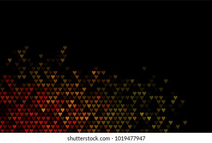 Dark Green, Yellow vector lovely background with hearts. Valentines greeting card with cute hearts. Abstract pattern for your design, website, ad.