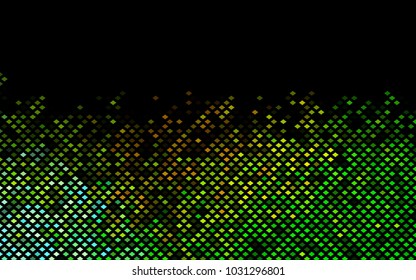 Dark Green, Yellow vector low poly background. A sample with a polygonal design. Illustration in polygonal style with repeating squares