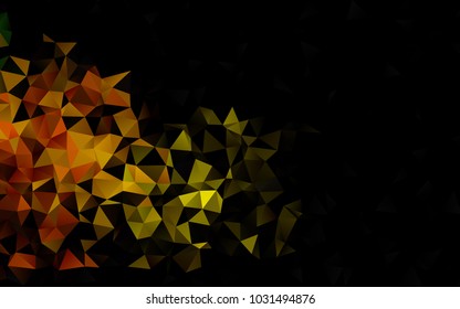 Dark Green, Yellow vector low poly template. A vague abstract illustration with gradient. The textured pattern can be used for background.