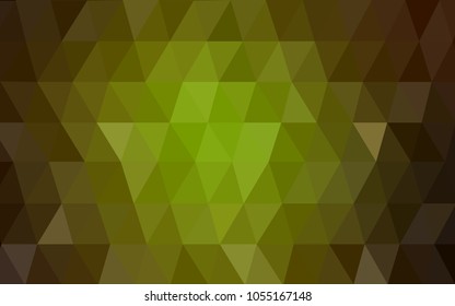 Dark Green, Yellow vector Low poly crystal background. Polygon design pattern. Low poly illustration, low polygon background.