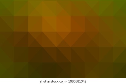 Dark Green, Yellow vector low poly layout. Shining polygonal illustration, which consist of triangles. A new texture for your web site.