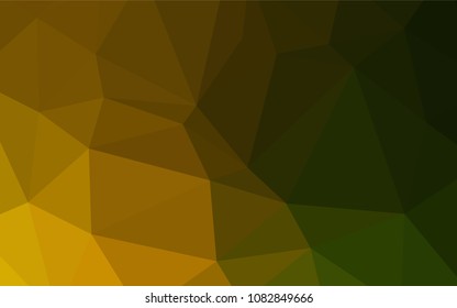 Dark Green, Yellow vector low poly layout. Polygonal abstract illustration with gradient. The best triangular design for your business.