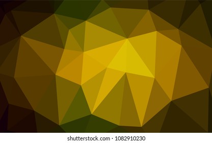 Dark Green, Yellow vector low poly cover. Polygonal abstract illustration with gradient. The best triangular design for your business.