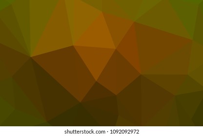 Dark Green, Yellow vector low poly layout. Shining colorful illustration with triangles. Brand new style for your business design.