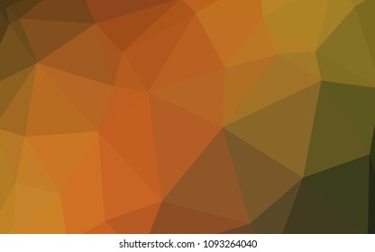 Dark Green, Yellow vector low poly texture. Shining colorful illustration with triangles. New template for your brand book.