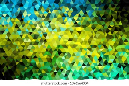 Dark Green, Yellow vector low poly pattern. Glitter abstract illustration with an elegant design. Brand new style for your business design.
