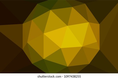 Dark Green, Yellow vector low poly texture. Geometric illustration in Origami style with gradient.  Best triangular design for your business.