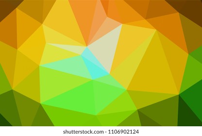 Dark Green, Yellow vector low poly texture. A sample with polygonal shapes. That new template can be used for your brand book.