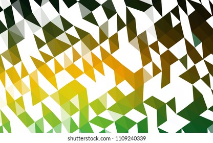 Dark Green, Yellow vector low poly template. Creative geometric illustration in Origami style with gradient. A completely new template for your business design.