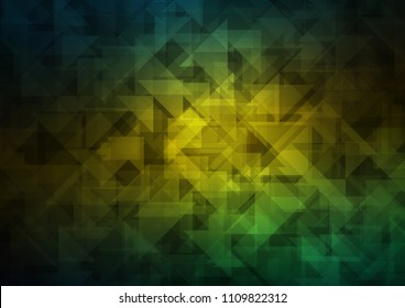 Dark Green, Yellow vector low poly low poly. A completely new color illustration in a vague style. Brand new design for your business.