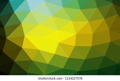 Dark Green, Yellow vector low poly low poly. A completely new color illustration in a vague style. The template can be used as a background for cell phones.