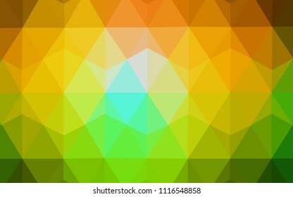 Dark Green, Yellow vector low poly layout. Colorful illustration in polygonal style with gradient. Polygonal design for your web site.