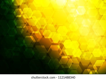 Dark Green, Yellow vector low poly template. Glitter abstract illustration with an elegant design. Brand new design for your business.