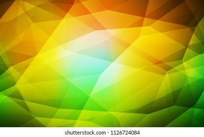 Dark Green, Yellow vector low poly texture. A sample with polygonal shapes. Completely new template for your banner.