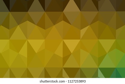 Dark Green, Yellow vector low poly cover. A completely new color illustration in a polygonal style. Best triangular design for your business.