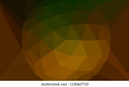 Dark Green, Yellow vector low poly layout with a diamond. Illustration in Origami style with gradient. Triangular pattern for your design.