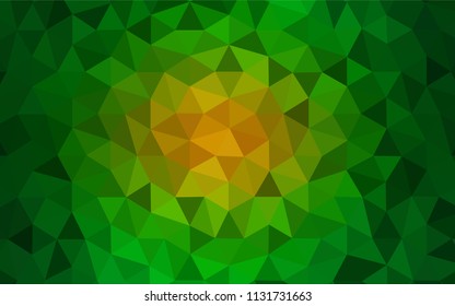 Dark Green, Yellow vector low poly layout. Shining colorful illustration with triangles. Brand new design for your business.
