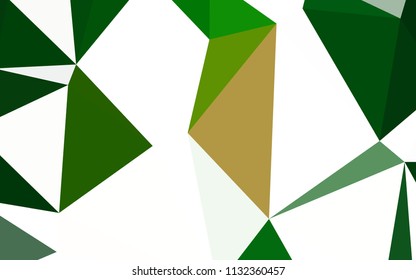 Dark Green, Yellow vector low poly cover. Colorful abstract illustration with triangles. Best triangular design for your business.