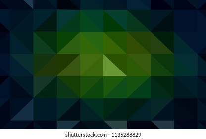 Dark Green, Yellow vector low poly texture. Colorful abstract illustration with triangles. Brand new style for your business design.