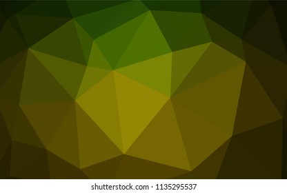 Dark Green, Yellow vector low poly layout. Elegant bright polygonal illustration with gradient. Polygonal design for your web site.