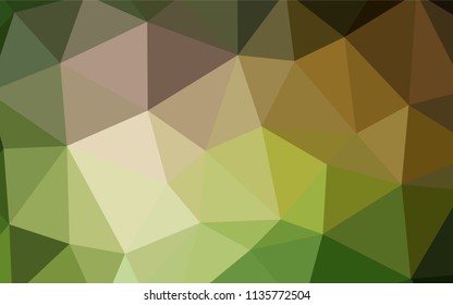 Dark Green, Yellow vector low poly cover. Colorful illustration in polygonal style with gradient. A completely new design for your leaflet.